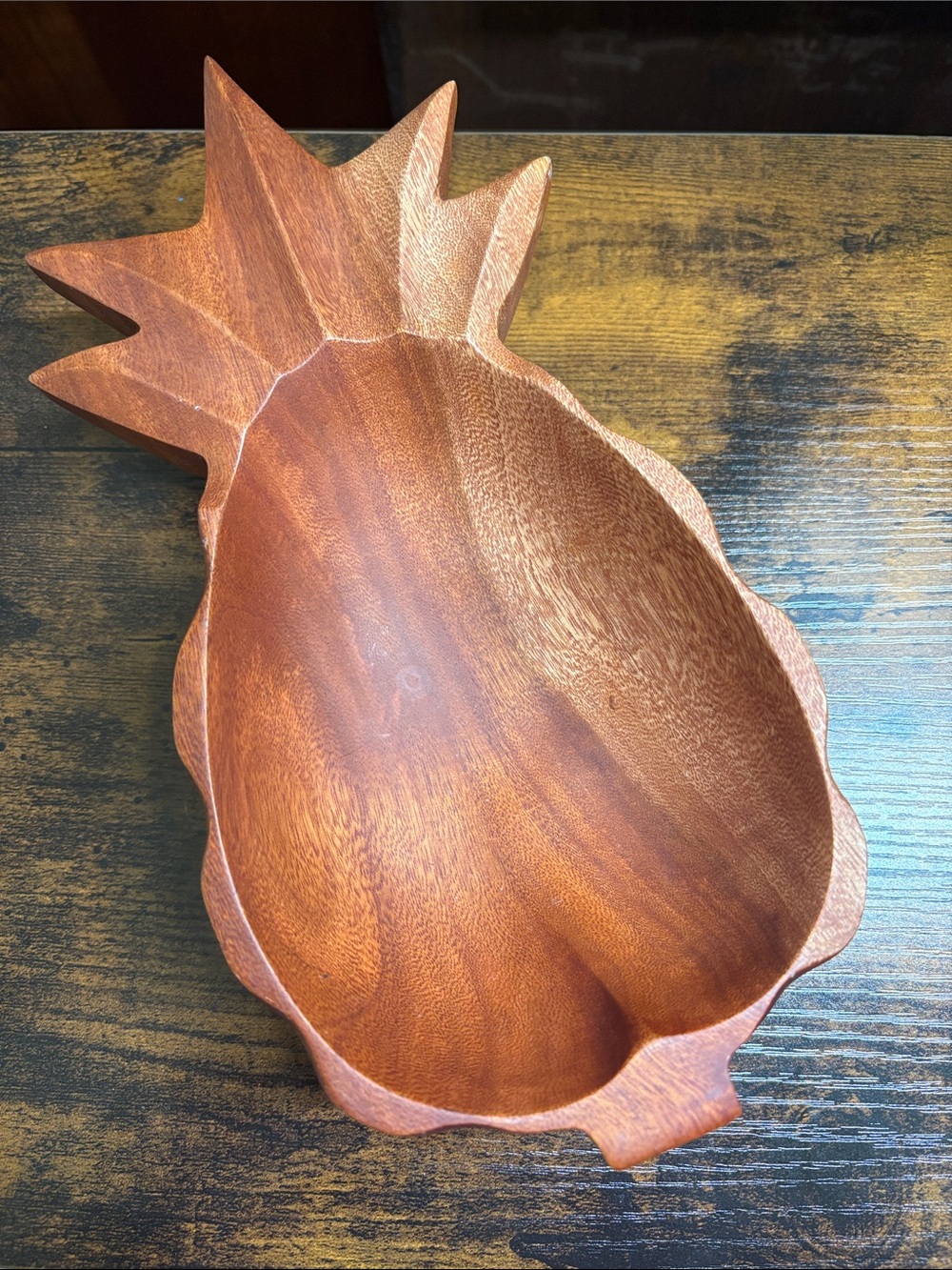 Vintage Handcrafted Pineapple Kimani Wood Serving Bowl -Philippines